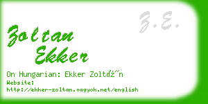 zoltan ekker business card